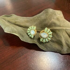 Stella & Dot Gold and Green Statement Ring